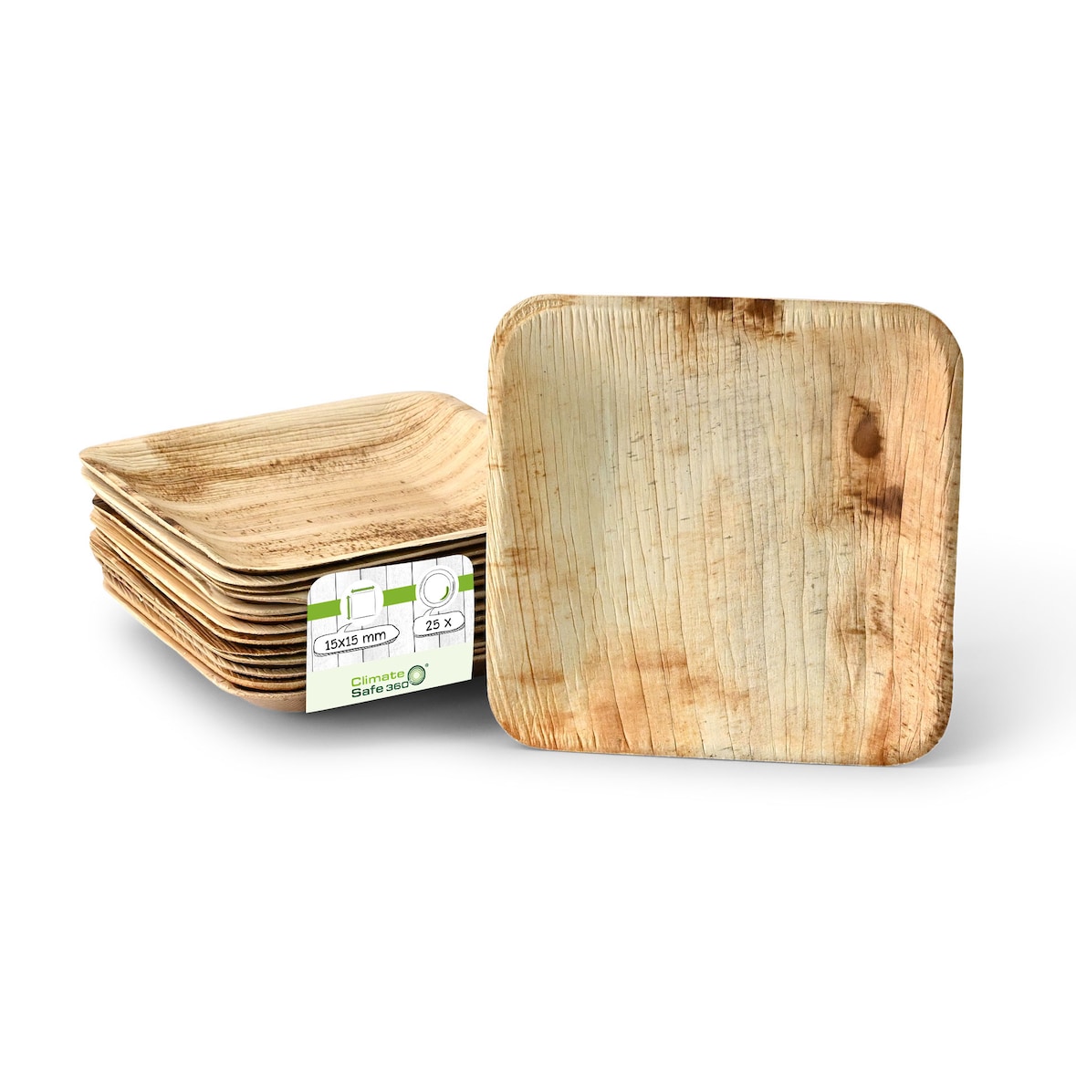 greenbox - Palmblatt Teller "Palmware®" 15 x 15 cm, quadratisch, 25 St.