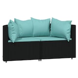 thumbnail of vidaXL 3-tlg. Garten-Lounge-Set mit Kissen Schwarz Poly Rattan