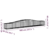 thumbnail of vidaXL Gabionen mit Hochbogen 8 Stk. 400x50x40/60cm Verzinktes Eisen