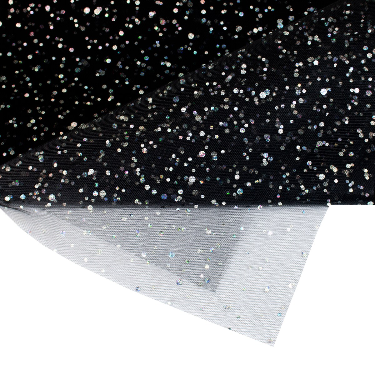 Creativery 150cm Tüllstoff 3m Glitzerpunkten Deko Tütüs Kostüme Feintüll Dekotüll Schwarz