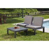 thumbnail of Dmora Set salotto da esterno Cervia, Set da giardino con 2 sedute con schienale ed 1 modulo multifunzione, 100% Made in Italy, Antracite