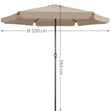thumbnail of Kingsleeve Sonnenschirm 330 cm mit Kurbel Schutzhülle UV Schutz 80+ wasserabweisend Taupe