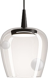 thumbnail of Zafferano Bilia Pendelleuchte, 230 V LED, 8 W, aus mundgeblasenem Borosilikatglas, sandgestrahlt schwarz, Durchmesser 18 cm, Höhe 324 cm
