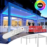 thumbnail of Pergola bioclimatica 8x4m apertura lamelle motorizzata con impianto led rgb - Bianco