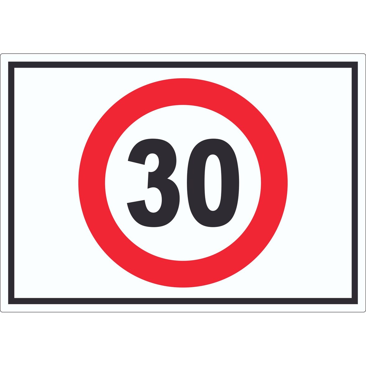 Tempo 30 km/h Geschwindigkeitsbegrenzung Aufkleber Symbol A7 (74x105mm)
