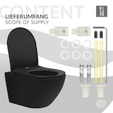 thumbnail of LuxeBath Wand-WC spülrandlos 54 cm lang Schwarz matt – Tiefspüler Keramik, Tornadospülung, Nano, WC-Sitz Softclose abnehmbar