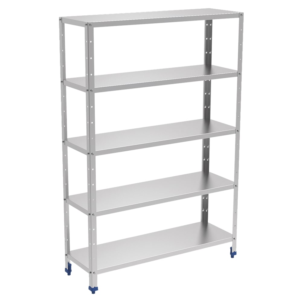 Metalen rek van roestvrij staal 5 niveaus met gladde rekken - 1400x500x1750 mm - 38005424 Eurast