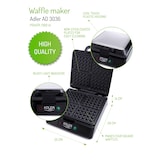 thumbnail of Adler AD3036 Máquina de Waffles Eléctrica 4 Waffles Belgas, Placas Anti-aderentes, 1500W, Prata