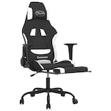thumbnail of Décoshop26 - Bürostuhl Gaming-Stuhl mit Lendenkissen und Fußstütze in weißem und schwarzem Stoff DEC025834