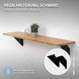 thumbnail of Regalhalterung Dreieck 2 Stück 20x20x3 cm Schwarz aus Metall