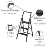 thumbnail of WENKO Alu-Klapptrittleiter Compact 3-stufig Dunkelgrau