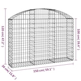 thumbnail of vidaXL Gabione mit Hochbogen 150x30x100/120 cm Verzinktes Eisen