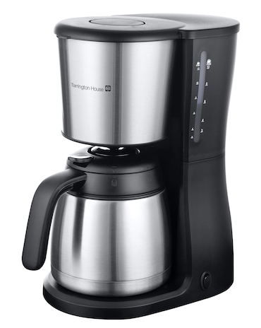 Tarrington House Macchina da caffè CM2230 S, 17.2x31x34.6 cm, acciaio inox/plastica, 1.25L (fino a 12 tazze), 980W, sistema antigoccia, argento/nera
