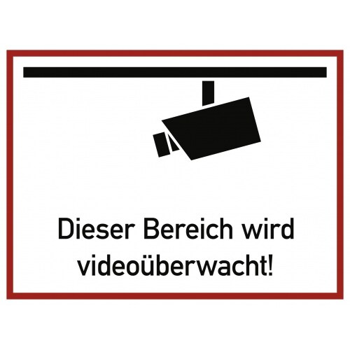 Dieser Bereich wird videoüberwacht, Alu, 400x300 mm