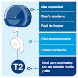 thumbnail of TORK | Dispensador de Papel Higiénico Mini Jumbo Negro T2 (cod. 555008)