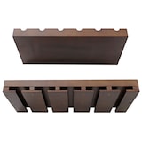 thumbnail of Conjunto de 2 prateleiras para vinhos HWC-P22, suporte de vidro/garrafas para 6 garrafas/15 copos em madeira com certificação FSC® 61x28cm ~ castanho
