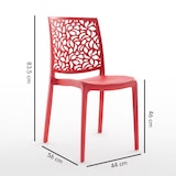 thumbnail of Set 6 Sedie in polipropilene con fibra di vetro impilabili per esterno e giardino, bar e ristorante, cucina design moderno - Anna - Rosso