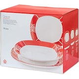 thumbnail of Home 18-delig vierkant servies Grace van porselein met rood dessin