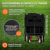 thumbnail of Hauki Bollerwagen L Schwarz, faltbar mit Dach, Handwagen klappbar, bis 80 kg, 2 Netztaschen + Außentasche, Bremse, Transportwagen Kinder