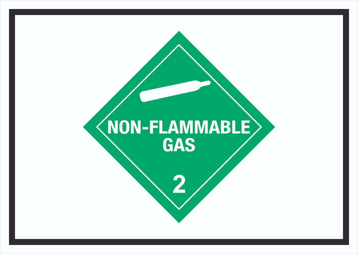 Schild nicht entzündliches Gas Symbol non-flammable hochkant A2 (420x594mm)
