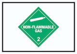 thumbnail of Schild nicht entzündliches Gas Symbol non-flammable hochkant A2 (420x594mm)