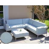 thumbnail of Alu-Garten-Garnitur HWC-C47, Sofa, Outdoor Stoff/Textil ~ blau mit Ablage, ohne Kissen