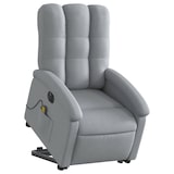 thumbnail of vidaXL Elektrischer Massagesessel mit Aufstehhilfe Hellgrau Stoff