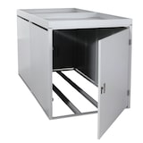 thumbnail of 2er-Fahrradgarage mit Pflanzkasten HWC-L56b, Fahrradbox, abschließbar verzinkter Stahl 123x113x208cm ~ hellgrau