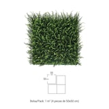thumbnail of Bonerva | Jardín Vertical Artificial Halepensis | Pack 4 Piezas 50x50cm (1m²)| Planta artificial decoración oficina, hotel, restaurante | MAL1212