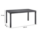 thumbnail of BICA Diningset 7 tlg. Lido, 6 Sessel inkl Sitzkissen, Tisch Houston, Graphite - wetterfest