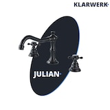 thumbnail of JULIAN | Vintage 3-Loch Badarmatur Schwarz gebürstet| Premium Retro Edelstahl Wasserhahn Waschbecken | Antike 2-Griff Mischbatterie Hotel Gastronomie