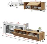 thumbnail of Dmora Einbaufertige Wand Miami, TV-Ständer für Wohnzimmer, Wohnzimmerkomposition mit Wohnwand und Regal, 220x40h44 cm, Asteffekt Eiche und Weiß