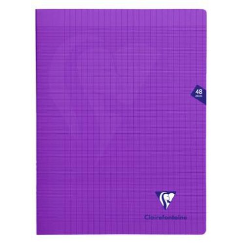 Lot de 10 Cahier Mimesys 24x32, 48p./24 feuilles 90 g/m² piquées, coloris violet, Séyès