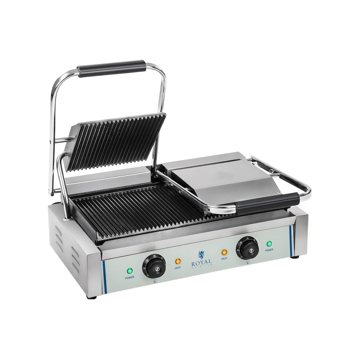 Royal Catering Parrilla de contacto doble - ondulada - 2 x 1.800 W