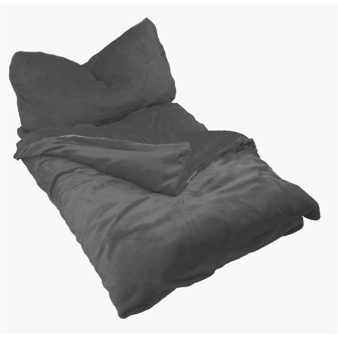 Winter Uni Bettwäsche 2 teilig Cashmere Touch Reißverschluss 135 x200 cm + 80 x80 cm Anthrazit