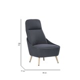 thumbnail of Dmora Bürostuhl Dcelli, Büro-Wartestuhl, Ergonomischer Wartestuhl, 77x65h100 cm, Anthrazit