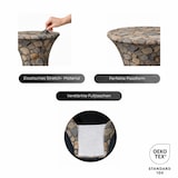 thumbnail of Stehtischhusse Stretch für Bistrotisch Motiv Ø 70-75x110-120 cm Stein