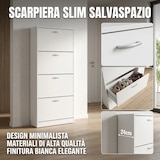 thumbnail of Scarpiera Slim Ante Mobile Porta Scarpe Ingresso Salvaspazio 63x24x150 Cm - Cemento