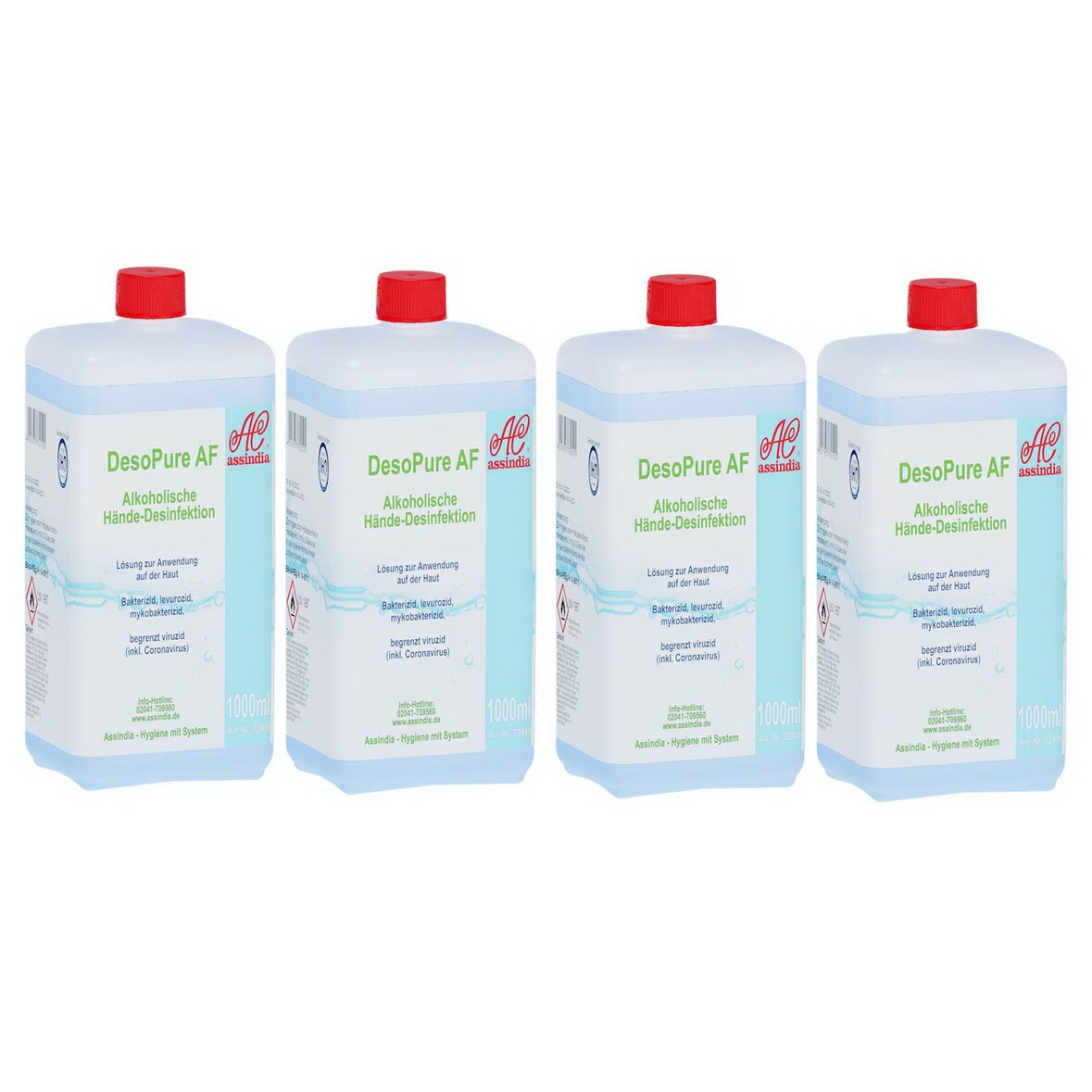 Assindia DesoPure alkoholische Händedesinfektion 4x1000ml