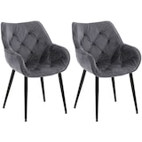 thumbnail of Lot de 2 chaises Tanna velours Gris foncé