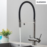 thumbnail of Lana | Rubinetto estraibile grigio nero a 3 vie | Miscelatore cucina per acqua potabile in acciaio inossidabile | Girevole a 360° Filtra 3 connessioni