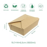 thumbnail of MONOUSO - Contenitore di Cibo Kraft 19,7x14x6,5cm 1800ml (25 Pezzi)