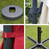 thumbnail of Gastronomie-Ampelschirm HWC-A96, Sonnenschirm, 3x4m (Ø5m) Polyester/Alu 26kg ~ Flap, bordeaux mit Ständer, drehbar