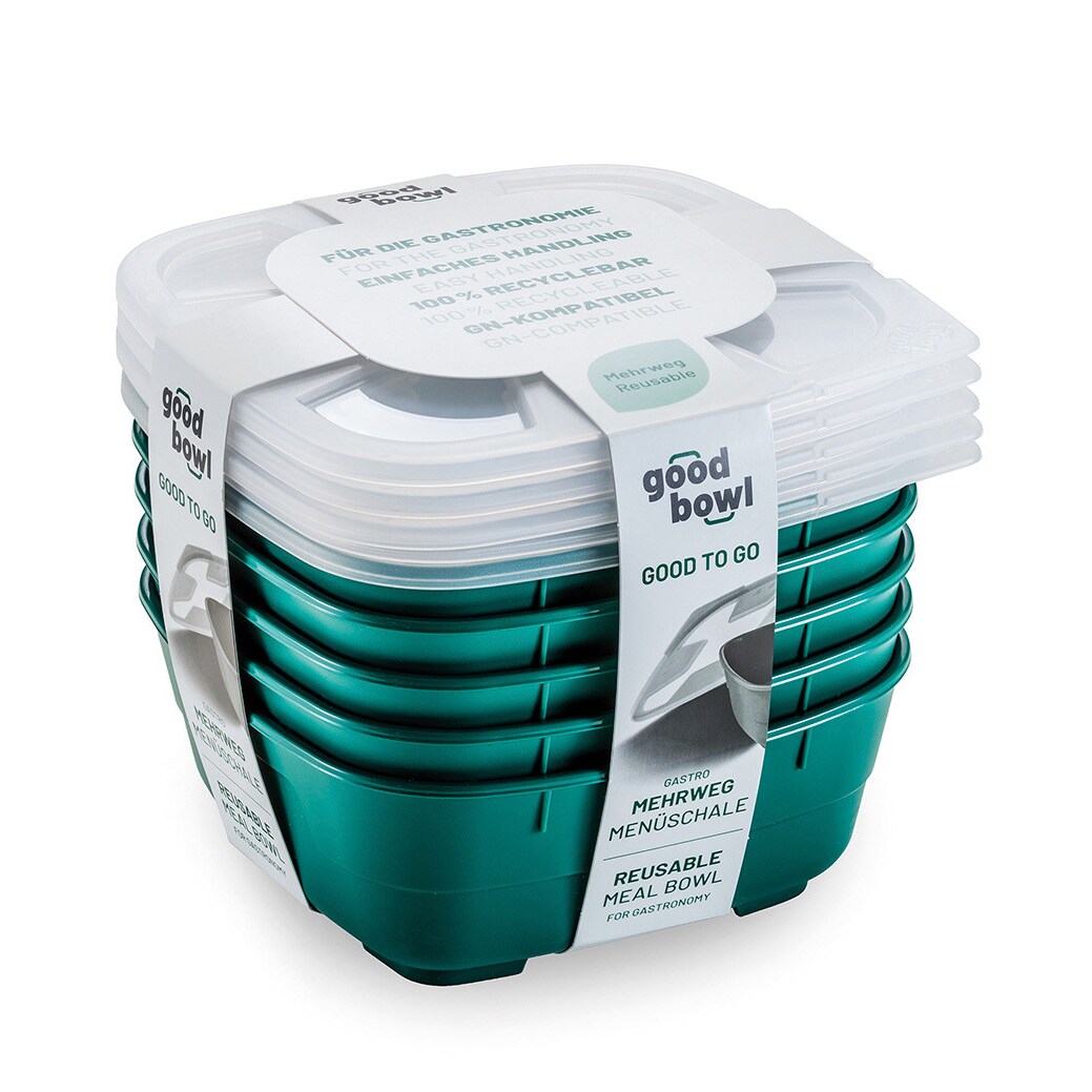 Mehrwegschale GoodBowl Twin, Grün, 5er Set