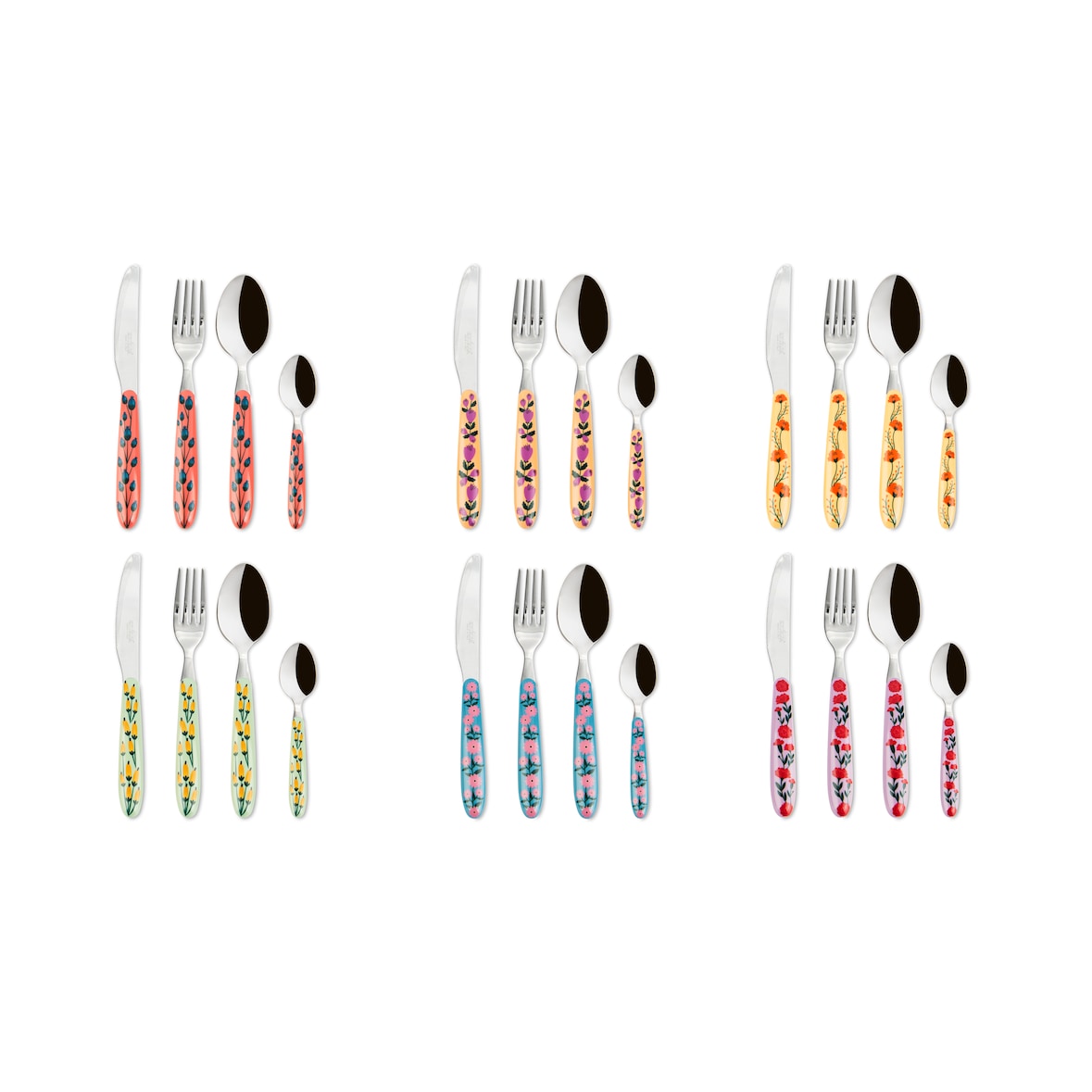 Excelsa set 24 posate Arles acciaio multicolor