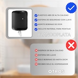 thumbnail of Dispensador Papel Secamanos Color Negro para bobinas de Mecha de hasta 210mm, Incluye Llave de Seguridad, Resistente y Duradero