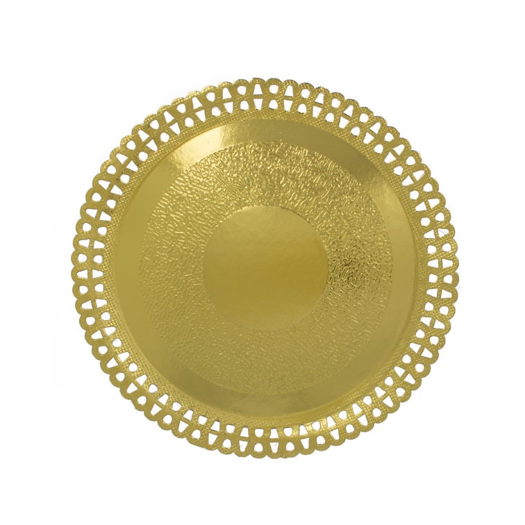 MONOUSO - Papieren Bord Rond Vormig Goud 26 cm (10 Stuks)