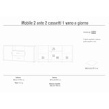 thumbnail of SARMOG MOBILE 2 ANTE 2 CASSETTI KIT L174 P41 H84 in truciolare nobilitato color cemento e ossido bianco