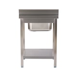 thumbnail of Romux® Évier en Acier Inoxydable avec 1 Cuve 600x700x850 mm Démontable | Évier Industriel avec Bac | Plonge Inox Professionnelle pour Restauration
