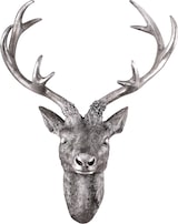 thumbnail of XL Hirschgeweih Hirschkopf Geweih 10-Ender Silber Optik 30x18x40cm